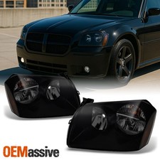 Fit 2005-2007 Dodge Magnum Black Smoke Replacement Headlights Left + Right picture