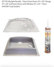RV Skylight Bundle Clear Outer Dome and Inner Dome with Window 14