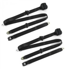Standard 3Pt Black Retractable Bucket Seat Belt Kit Pair Fits Ford 49-51 Car SBF picture
