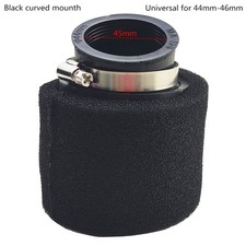 Black Motor 45mm/1.77In(Fit For 44mm-46mm) Bend Sponge Air Intake Filter Cleaner picture