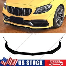 For Mercedes Benz C63 AMG Sedan 15-21 W205 Gloss Black Front Bumper Splitter Lip picture