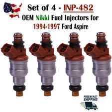 Genuine Nikki Set of 4 Fuel Injectors for 1994-1997 Ford Aspire 1.3L I4 #INP-482 picture