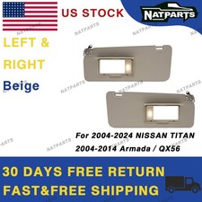 04-24 Nissan Titan Pair Beige Side Sun Visor W/ Light 96401-EZ70B 96401-EZ70B picture