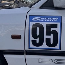 2x Spoon Sports Style Door Number Plates For CRX And Civic Hatchbacks picture