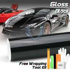 Gloss Black Glossy Car Vinyl Wrap Sticker Decal Sheet Air Release Bubble Free picture