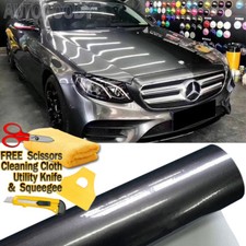 Premium Super Gloss Gray Metallic Gunmetal Vinyl Film Wrap Decal Air Bubble Free picture