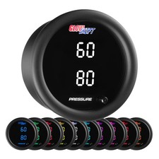 GlowShift Dual Digital Boost, Oil Press, Fuel Pressure Gauge w/ Sensor, 10 Color picture