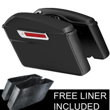 Matte Black Hard Saddlebags Fit For Harley Softail Fatboy Deluxe FLST 1984-2017 picture