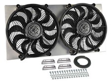 Derale 16843 High Output Dual 17'' Electric RAD Fan/Aluminum Shroud Kit picture