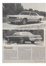 1974 PLYMOUTH INTRODUCTION ARTICLE 5 PG ARTICLE FURY SATELLITE BARRACUDA DUSTER picture