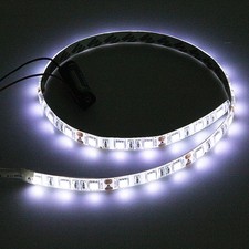 White 4ft LED Light Strip Foot Flexible Adhesive Tape Back 12V DC Cut-To-Length picture