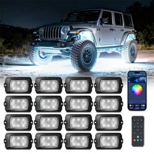 MICTUNING Q1 16 Pods RGBW LED Rock Lights APP Multicolor Underglow Neon Lamp Kit picture