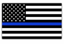 Blue Lives Matter Police USA American Thin Line Flag 5''x 3'' Car Decal Sticker  picture
