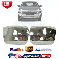 New For 2007-13 Silverado 1500 Front Bumper End Chrome W/Fog Hole Left Right 2pc picture
