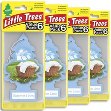 LITTLE TREES Car Air Freshener Summer Linen Scent Long Lasting Auto Home 24 Pack picture