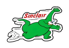 FITS VINTAGE SINCLAIR DINO RUNNING GAS GASOLINE MOTOR OIL PUMP STICKER DECAL picture