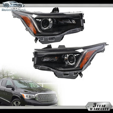For 2017-19 GMC Acadia Black Halogen Left Right Headlights Assembly w/ LED DRL picture