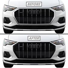 Chrome Delete Blackout Vinyl Overlay For 2019-23 Audi Q3 Outer Grill Trim picture