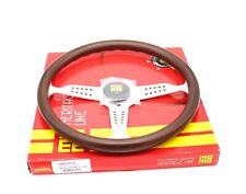 MOMO Grand Prix Steering Wheel Heritage Mahogany Wood Silver Spokes 350mm NEW picture