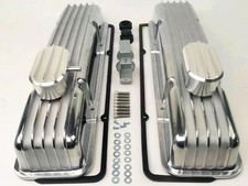 Chevy Aluminum Tall Finned Valve Cover+Breather & PCV Kit W/Gasket 350 Nostalgic picture