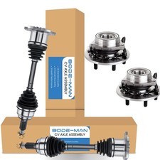 4PC Front CV Axle Wheel Hub Bearing for 1995-1998 1999 Chevy GMC K1500 Tahoe 4WD picture