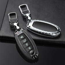 Luminous Metal Leather 4 Buttons Remote Key Fob Case Cover For Nissan Infiniti picture