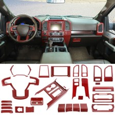 30x Interior Decoration Cover Trim Kit For Ford F150 2015-2020 Red Carbon Fiber picture