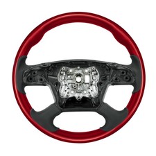 YourGrip Wood Steering Wheel for 2018-2026 Freightliner Cascadia  in Candy Red picture
