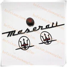 4pc Black Red Front Bumper RH&LH Side trunk Emblem Badge Set For Maserati picture