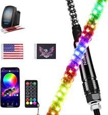 Nilight RGB Whip Light 1PC 5FT Lighted Antenna Whips with Remote & App Control picture