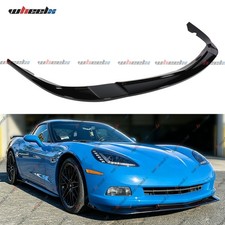 For 05-13 Chevy Corvette C6 Base ZR1 Style Gloss Black Front Bumper Lip Splitter picture
