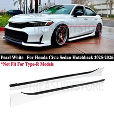 For Honda Civic Sedan Hatchback 25-26 Yofer V2 Pearl White Side Skirt Extension picture