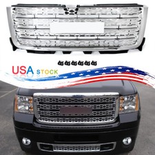 For 2011-2014 GMC Sierra 2500 HD Denali Style Chrome Front Upper Grille Assembly picture