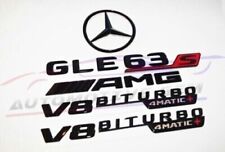 GLE63S SUV AMG V8 BITURBO 4MATIC+ Rear Star Emblem glossy Black Combo for Merced picture