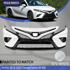 For 2018-20 Toyota Camry SE XSE Complete Front Bumper Assembly 070 White Painted picture