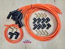Ton's 45* 135* 8mm Orange Spark Plug Wires Universal Chevy GM Socket distributor picture