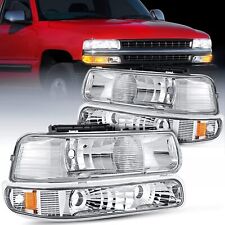 2x Chrome Headlights For 1999-2002 Chevy Silverado 1500 2000-2006 Tahoe Suburban picture