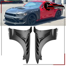 GTD Style Front Fenders Fits 2015-2017 Ford Mustang V6/ GT Aluminum Black Pair picture