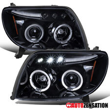Fits 2003-2005 Toyota 4Runner Black Smoke LED Halo Projector Headlights Lamps picture