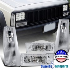 Fits 1984-1996 Jeep Cherokee Corner Signal Lights + Bumper Parking Lamps picture