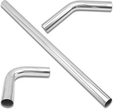 2.5 Inch T304 Stainless Steel Exhaust Pipe - 40'' Straight & Bend Kit picture