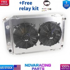 3Rows Radiator & Shroud Fans for 1984-1992 Lincoln Mark VII Continental 302CU V8 picture