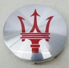 4pcs MASERATI QP & GHIBLI GTS SILVER W/ RED WHEEL CENTER CAP 670025694 picture