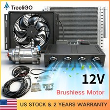 12V Air Conditioner Underdash Car Electric A/C Kit Brushless Motor Fan Heat&Cool picture