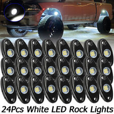 24X White LED Rock Lights Underbody Trail Rig Glow Lamp Offroad SUV Pickup Truck picture