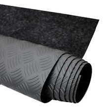 Rubber Truck Bed Liner Trunk Mat Floor Liner Alu. Look Chequered Black 118