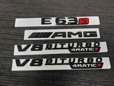 E63S AMG V8 BITURBO 4MATIC+ Rear Star Emblem Black Badge Combo For Mercedes W213 picture