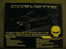 2011 Chevrolet Corvette JAKE Edition Concept Dealership Specification Card New picture