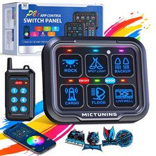 MICTUNING 6/8 Gang Wireless Switch Panel 12V APP Remote Control LED Relay System picture