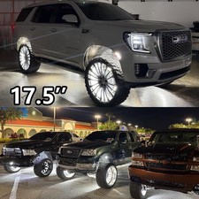 4Rings 17.5'' Pure White Quad Row LED Truck Wheel Rim Lights Strobe Kit w/Remote picture